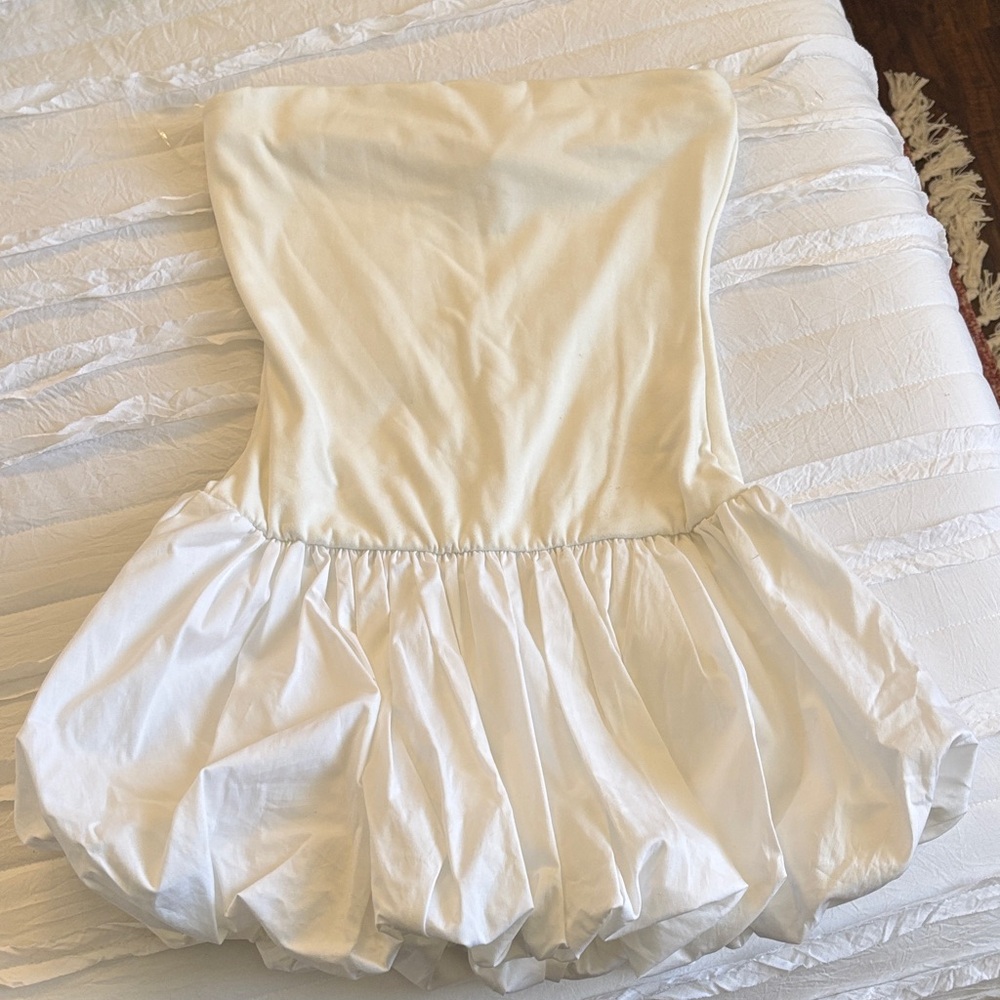 Elegant Strapless Cream Dress